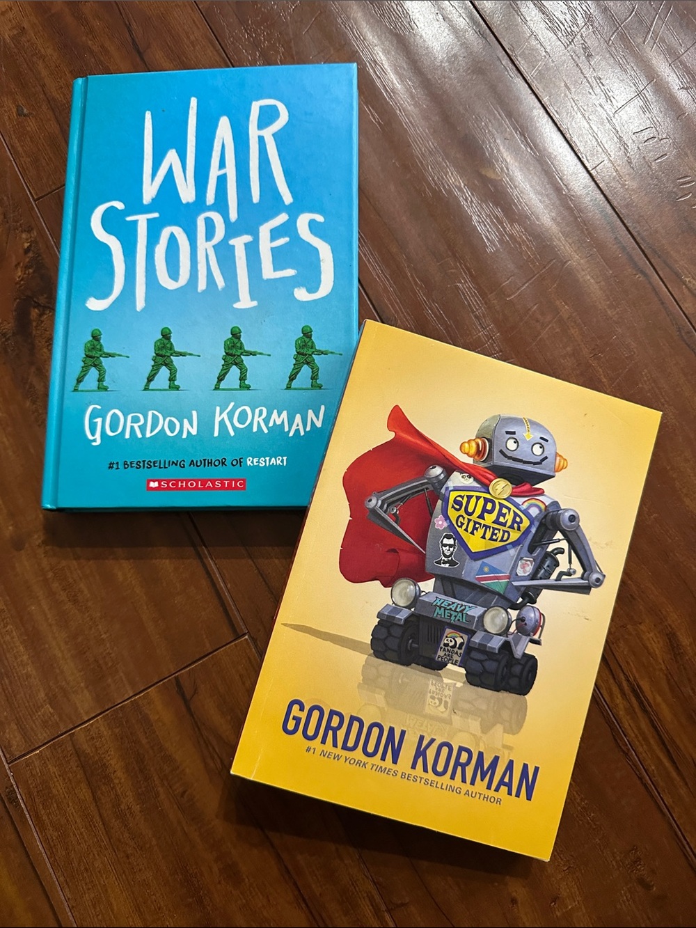 Gordon Korman 2 Book Lot War Stories HC Supergifted NEW Middle Grade Scholastic